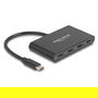 Delock Hub USB-C con 4 Puertos, USB 3.2 Gen 1, 3 x USB-C + 1 x USB-C PD de 100 W, 5 Gbit/s, Aluminio Negro para Windows, Mac, Linux, iOS