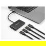 Delock Hub USB-C con 4 Puertos, USB 3.2 Gen 1, 3 x USB-C + 1 x USB-C PD de 100 W, 5 Gbit/s, Aluminio Negro para Windows, Mac, Linux, iOS