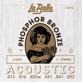 Juego de Cuerdas para Guitarra Acústica La Bella Phosphor Light 12-52