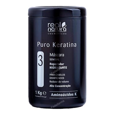 Real Natura Máscara Sem Sal Puro Keratina 1kg