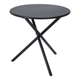 Ambiance Mesa Plegable de Acero Negra 48x48 cm