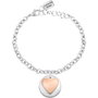 La Petite Story Pulsera de Acero Inoxidable Gris con Heart Charm LPS05APY04