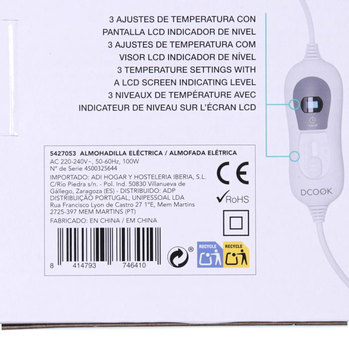 Almohadilla Eléctrica Care DCook 100 W (6 Unidades)