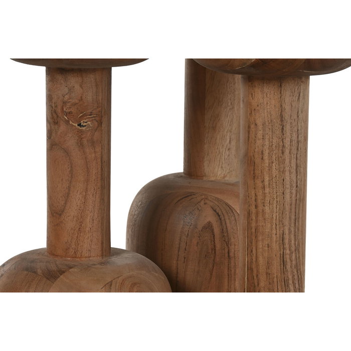 DKD Home Decor Mesa Redonda Comedor Moderno Acacia Marmol Negro Natural 106 x 76 x 106 cm