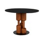 DKD Home Decor Mesa Redonda Comedor Moderno Acacia Marmol Negro Natural 106 x 76 x 106 cm