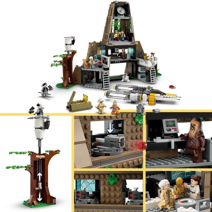 LEGO Star Wars 75365 Base Rebelde Yavin 4 Juguete con 10 minifiguras, incluidas Luke Skywalker y la Princesa Leia