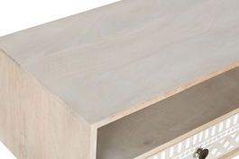 DKD Home Decor Mueble TV JB CENEF Boho Blanco Natural Mango 130x40x45 cm