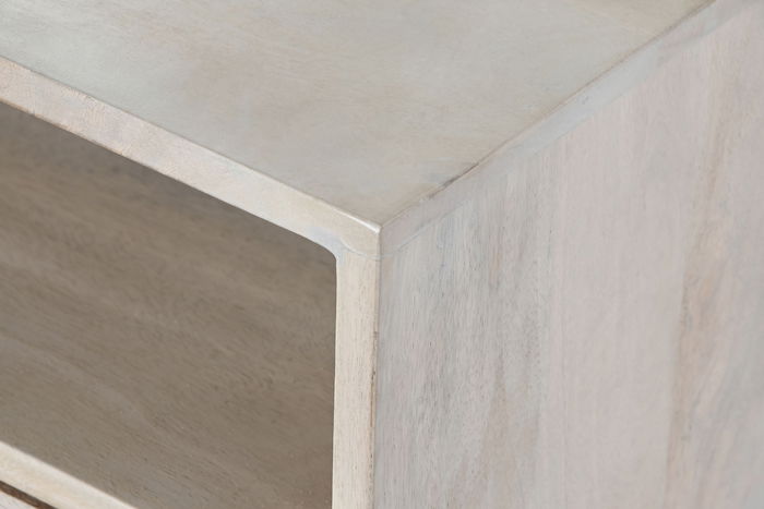 DKD Home Decor Mueble TV JB CENEF Boho Blanco Natural Mango 130x40x45 cm