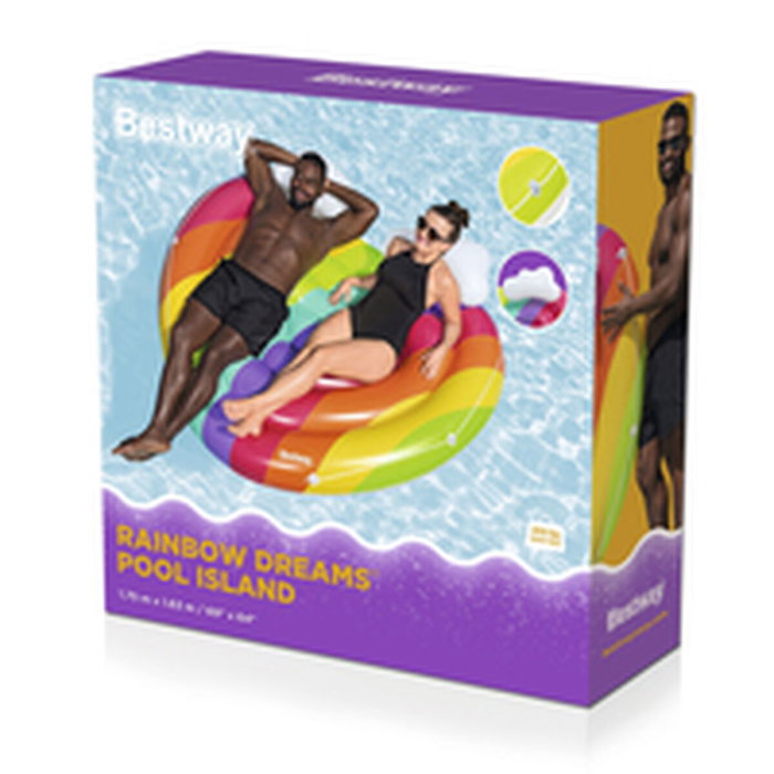 Bestway Isla Flotante Hinchable Arcoiris 175x163 cm Playa y Piscina 43722 Bestway Isla Flotante Hinchable Arcoiris 175x163 cm Playa y Piscina 43722