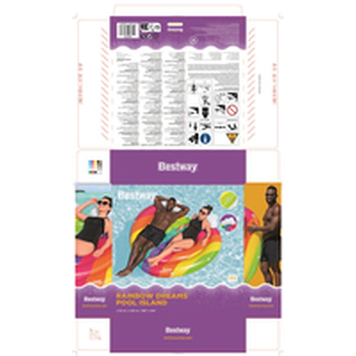 Bestway Isla Flotante Hinchable Arcoiris 175x163 cm Playa y Piscina 43722 Bestway Isla Flotante Hinchable Arcoiris 175x163 cm Playa y Piscina 43722