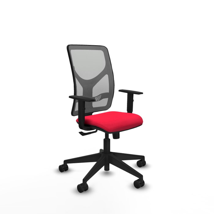 PIQUERAS Y CRESPO Silla de oficina Motilla con mecanismo Sincro, Tela Rojo y Malla Gris PIQUERAS Y CRESPO Silla de oficina Motilla con mecanismo Sincro, Tela Rojo y Malla Gris