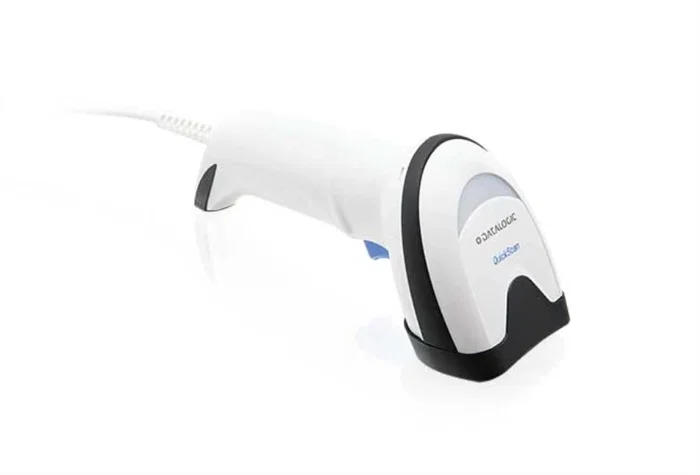 Datalogic QuickScan QD2590 Lector de Códigos de Barras Portátil Láser, Escáner 1D y 2D para QR, Aztec, DataBar, Color Blanco