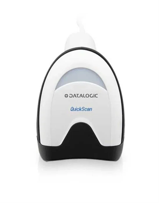 Datalogic QuickScan QD2590 Lector de Códigos de Barras Portátil Láser, Escáner 1D y 2D para QR, Aztec, DataBar, Color Blanco