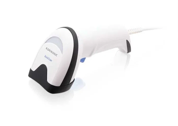 Datalogic QuickScan QD2590 Lector de Códigos de Barras Portátil Láser, Escáner 1D y 2D para QR, Aztec, DataBar, Color Blanco
