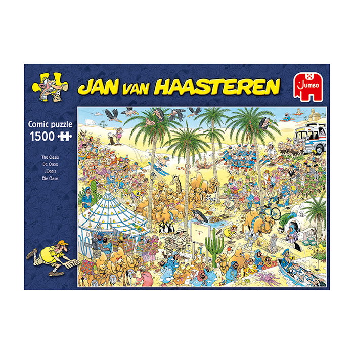 Jumbo Spiele Puzzle Jan van Haasteren Die Oase 1500 Piezas (19059) - Rompecabezas Adulto Cómico Multilingüe