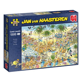 Jumbo Spiele Puzzle Jan van Haasteren Die Oase 1500 Piezas (19059) - Rompecabezas Adulto Cómico Multilingüe