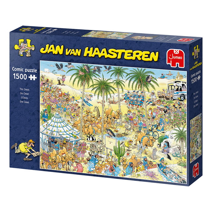 Jumbo Spiele Puzzle Jan van Haasteren Die Oase 1500 Piezas (19059) - Rompecabezas Adulto Cómico Multilingüe
