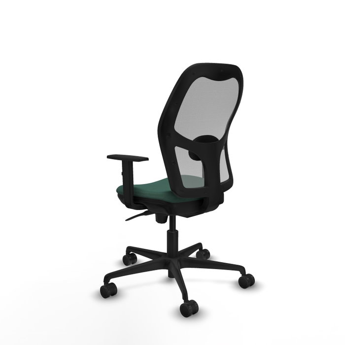 Silla de oficina Jorquera con mecanismo Sincro tapizada con Tela color Verde botella y malla color Gris. Equipada con lumbar 1D, Brazos 1D y Ruedas 65mm nailon Silla de oficina Jorquera con mecanismo Sincro tapizada con Tela color Verde botella y malla color Gris. Equipada con lumbar 1D, Brazos 1D y Ruedas 65mm nailon