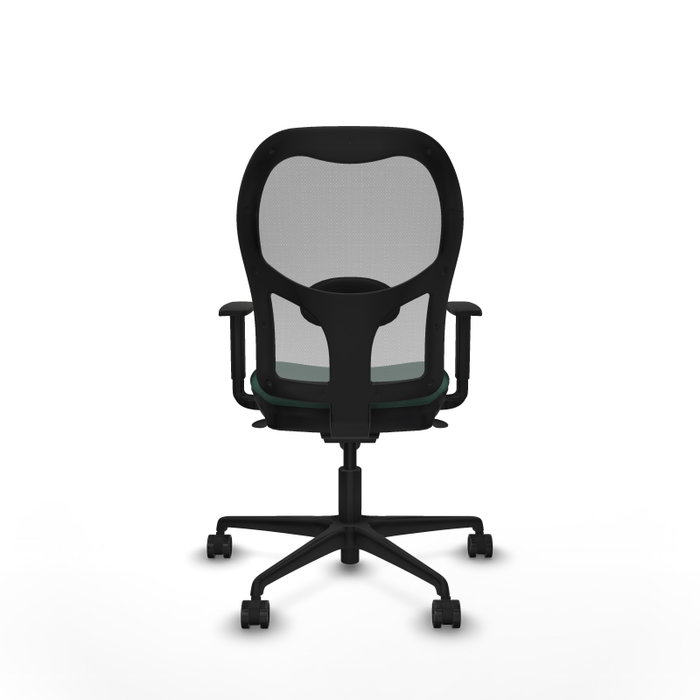 Silla de oficina Jorquera con mecanismo Sincro tapizada con Tela color Verde botella y malla color Gris. Equipada con lumbar 1D, Brazos 1D y Ruedas 65mm nailon Silla de oficina Jorquera con mecanismo Sincro tapizada con Tela color Verde botella y malla color Gris. Equipada con lumbar 1D, Brazos 1D y Ruedas 65mm nailon