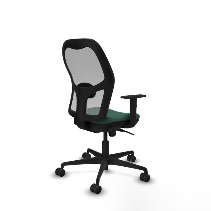 Silla de oficina Jorquera con mecanismo Sincro tapizada con Tela color Verde botella y malla color Gris. Equipada con lumbar 1D, Brazos 1D y Ruedas 65mm nailon Silla de oficina Jorquera con mecanismo Sincro tapizada con Tela color Verde botella y malla color Gris. Equipada con lumbar 1D, Brazos 1D y Ruedas 65mm nailon