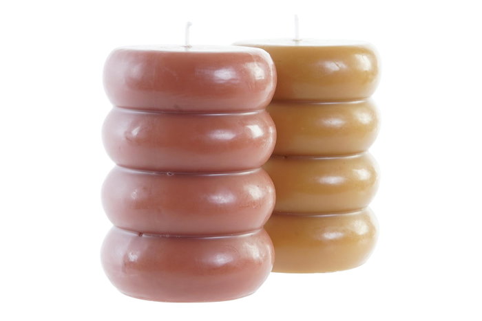 DKD Home Decor Vela de Cera de Parafina 7x7x10 cm, Surtido de 2 Colores