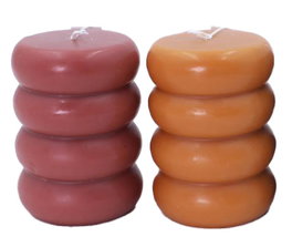 DKD Home Decor Vela de Cera de Parafina 7x7x10 cm, Surtido de 2 Colores