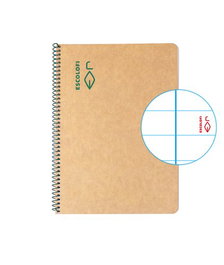 Bloc Escolofi Green Tapa Dura A5 50H Horizontal 80G Reciclado Con Margen Verde (Set de 5)