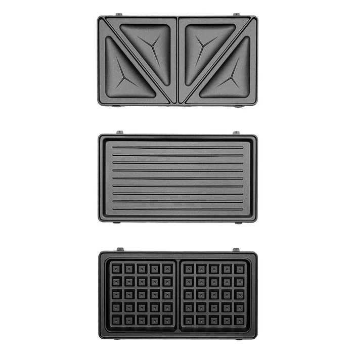 Orbegozo SW 7560 Sandwichera Eléctrica 750 W con 3 Placas Intercambiables (Sándwich, Grill, Gofres), Antiadherente, Negro y Plata Orbegozo SW 7560 Sandwichera Eléctrica 750 W con 3 Placas Intercambiables (Sándwich, Grill, Gofres), Antiadherente, Negro y Plata