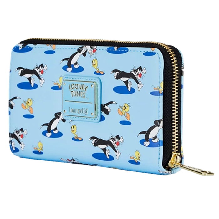Loungefly Cartera Zip Around Looney Tunes Piolín y Silvestre 80 Aniversario Warner Brothers Cuero Vegano 20 cm