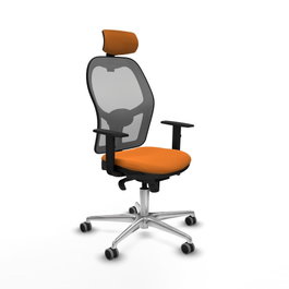 PIQUERAS Y CRESPO Silla de oficina Jorquera con mecanismo Sincro, Naranja y Gris