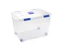 Plasticforte Contenedor de plástico transparente de 130 litros con tapa y ruedas n 16