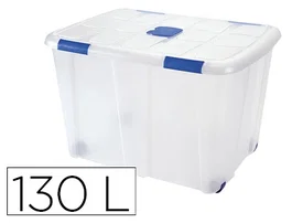 Plasticforte Contenedor Plástico N 16 Transparente con Tapa 130 Litros 480x740x540 mm