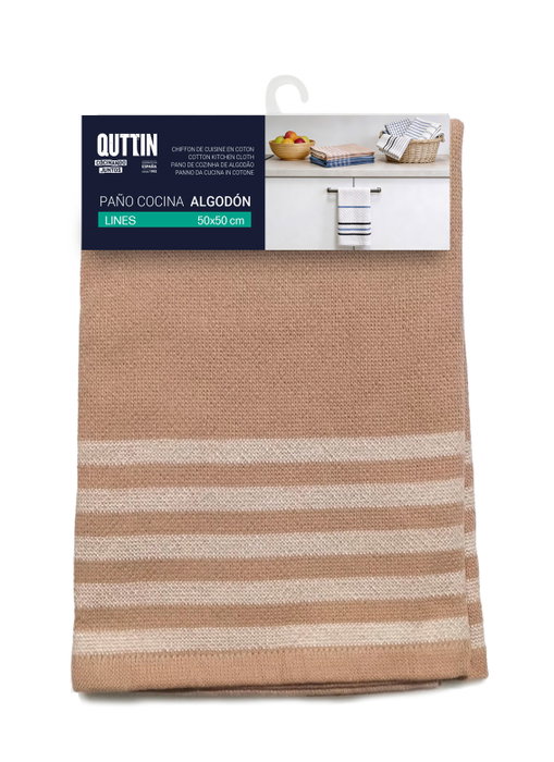 Inde Paños de Cocina de Algodón a Rayas 50x50cm, Pack de 24