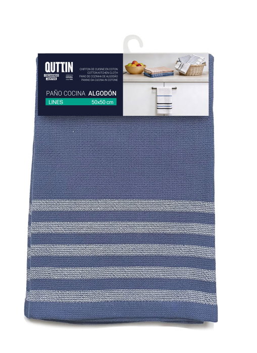Inde Paños de Cocina de Algodón a Rayas 50x50cm, Pack de 24