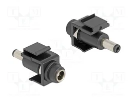 DeLOCK Módulo Keystone DC 5,5 x 2,1 mm hembra a DC 5,5 x 2,5 mm macho negro