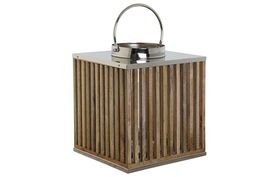 DKD Home Decor Portavela Marron Plateado Mango y Cristal 31 x 35 x 31 cm