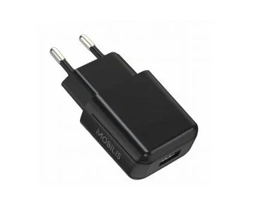 Mobilis 001283 Cargador USB-C para Teléfono y Tableta, Negro, Interior, Adaptador de Corriente Alterna 100-240V, con Bolsa Soft