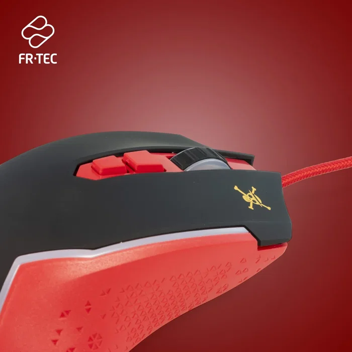 Fr tec OP4002 Ratón Gaming Oficial One Piece Luffy Ergonómico para Mano Derecha, 7 Botones, 8000 DPI, Retroiluminación LED RGB Multicolor, Cable USB