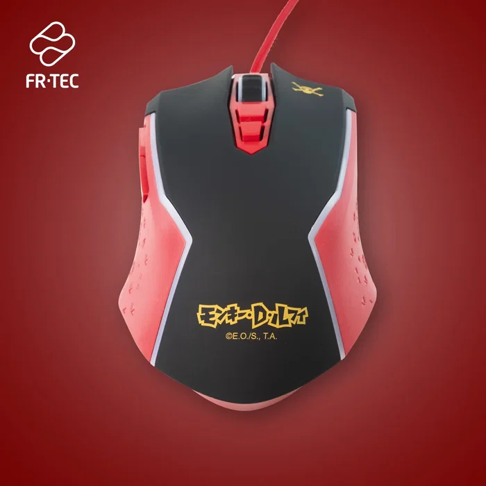 Fr tec OP4002 Ratón Gaming Oficial One Piece Luffy Ergonómico para Mano Derecha, 7 Botones, 8000 DPI, Retroiluminación LED RGB Multicolor, Cable USB