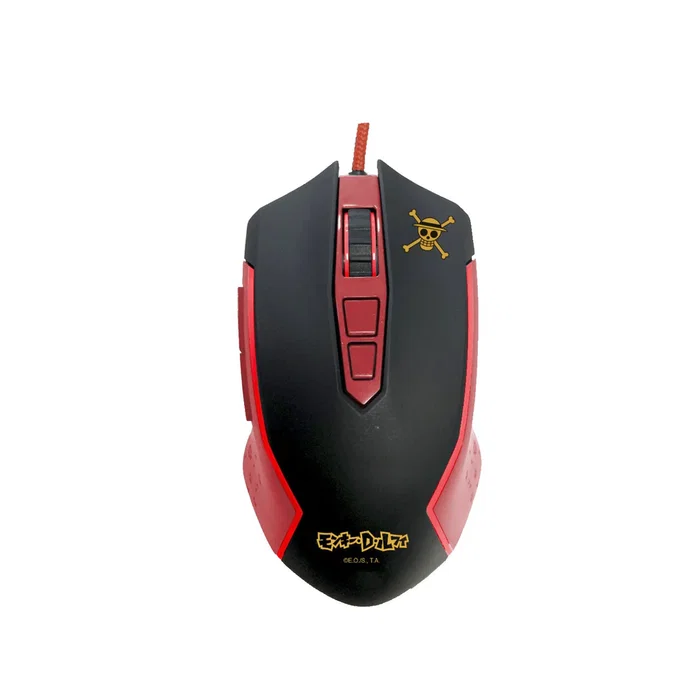 Fr tec OP4002 Ratón Gaming Oficial One Piece Luffy Ergonómico para Mano Derecha, 7 Botones, 8000 DPI, Retroiluminación LED RGB Multicolor, Cable USB