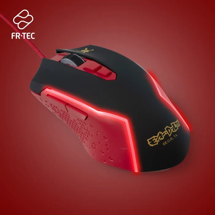 Fr tec OP4002 Ratón Gaming Oficial One Piece Luffy Ergonómico para Mano Derecha, 7 Botones, 8000 DPI, Retroiluminación LED RGB Multicolor, Cable USB