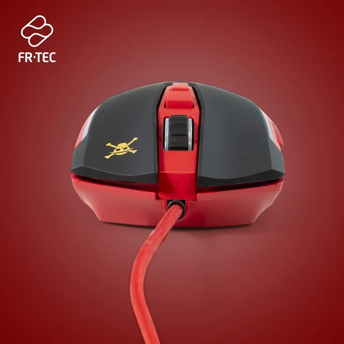 Fr tec OP4002 Ratón Gaming Oficial One Piece Luffy Ergonómico para Mano Derecha, 7 Botones, 8000 DPI, Retroiluminación LED RGB Multicolor, Cable USB