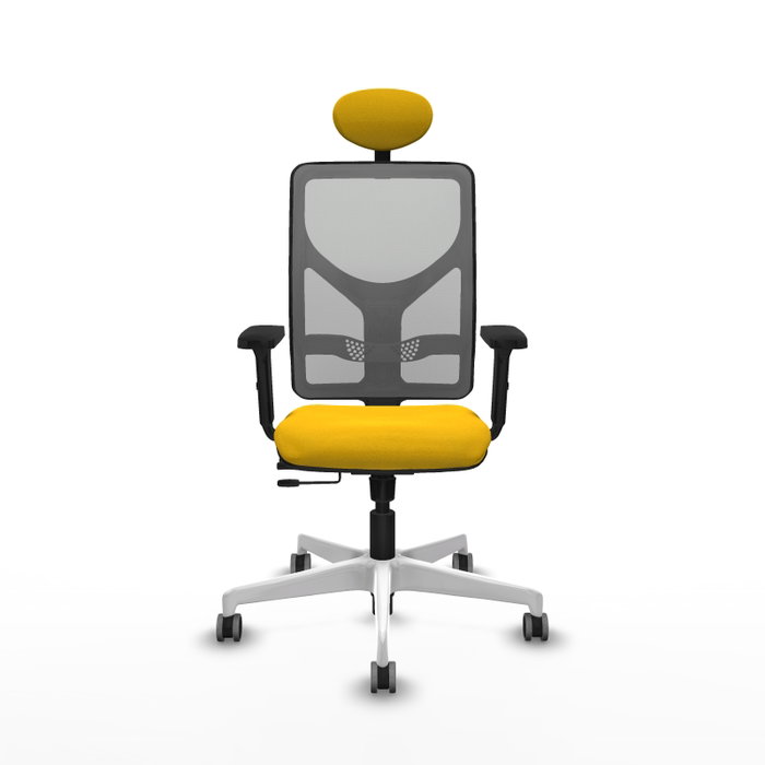 PIQUERAS Y CRESPO Silla de oficina Motilla con mecanismo Sincro/Traslack, Amarillo y Gris