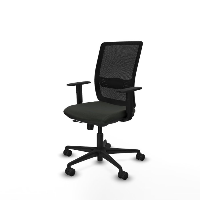PIQUERAS Y CRESPO Silla de oficina Haches con mecanismo Sincro/Traslack y brazos 1D en Negro