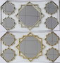 DKD Home Decor Set de 5 Espejos Geométricos 50x50 cm en Colores Surtidos de Dorado y Champán