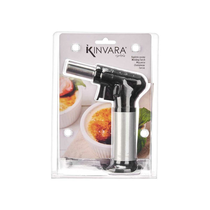 Soplete de Cocina Kinvara Negro Plateado Plata 12 x 15,4 x 5 cm (12 Unidades)