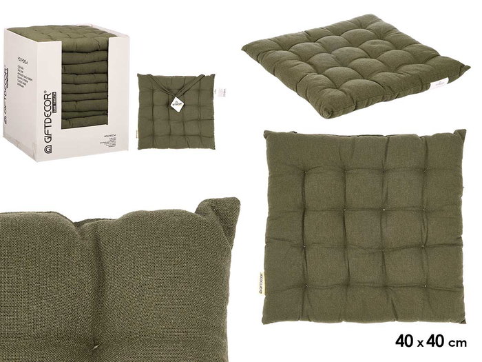 Giftdecor Cojín Silla Verde 40x5.5x40 cm, Interior 100% Algodón, Exterior Algodón-Poliéster (Set de 12) Giftdecor Cojín Silla Verde 40x5.5x40 cm, Interior 100% Algodón, Exterior Algodón-Poliéster (Set de 12)