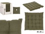 Giftdecor Cojín Silla Verde 40x5.5x40 cm, Interior 100% Algodón, Exterior Algodón-Poliéster (Set de 12)
