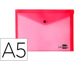 Liderpapel Carpeta dossier con broche roja transparente DIN A5