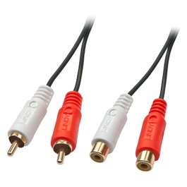 Lindy Cable de audio 2 m 2 x RCA Negro, Rojo, Blanco 35671